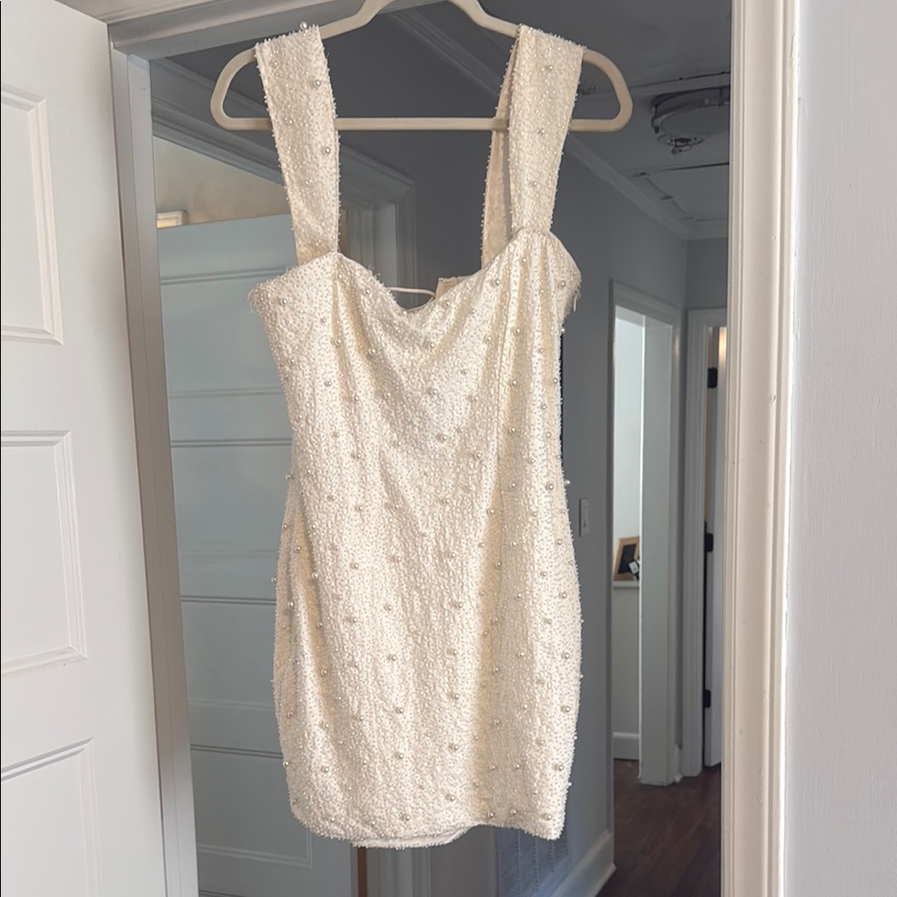 Elegant Cream Beaded Dress